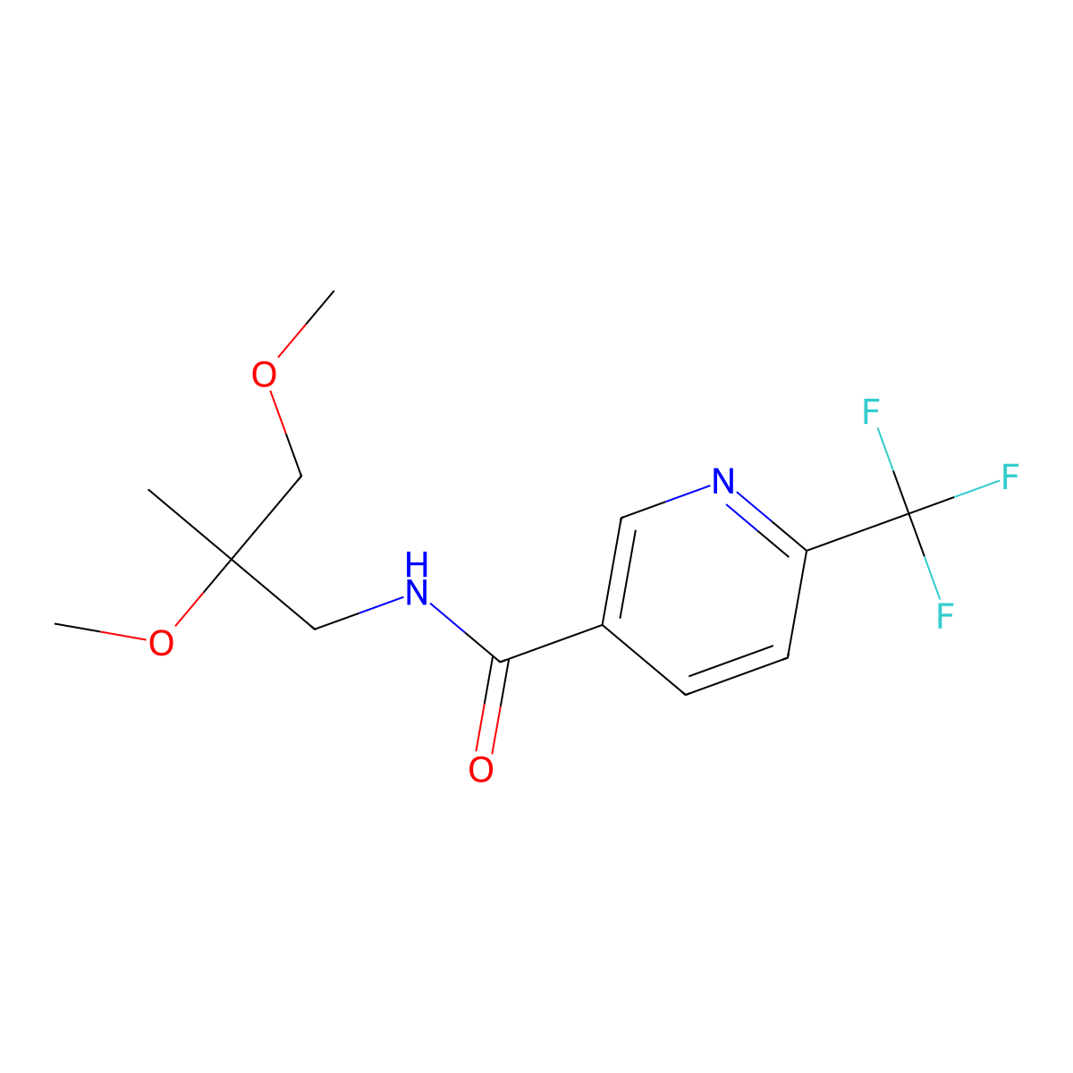 N-(2,3-dimethoxy-2-methylpropyl)-6-(trifluoromethyl)nicotinamide molecular structure, CAS 2034331-62-7