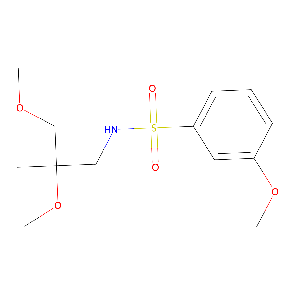 N-(2,3-dimethoxy-2-methylpropyl)-3-methoxybenzene-1-sulfonamide molecular structure, CAS 2034331-75-2