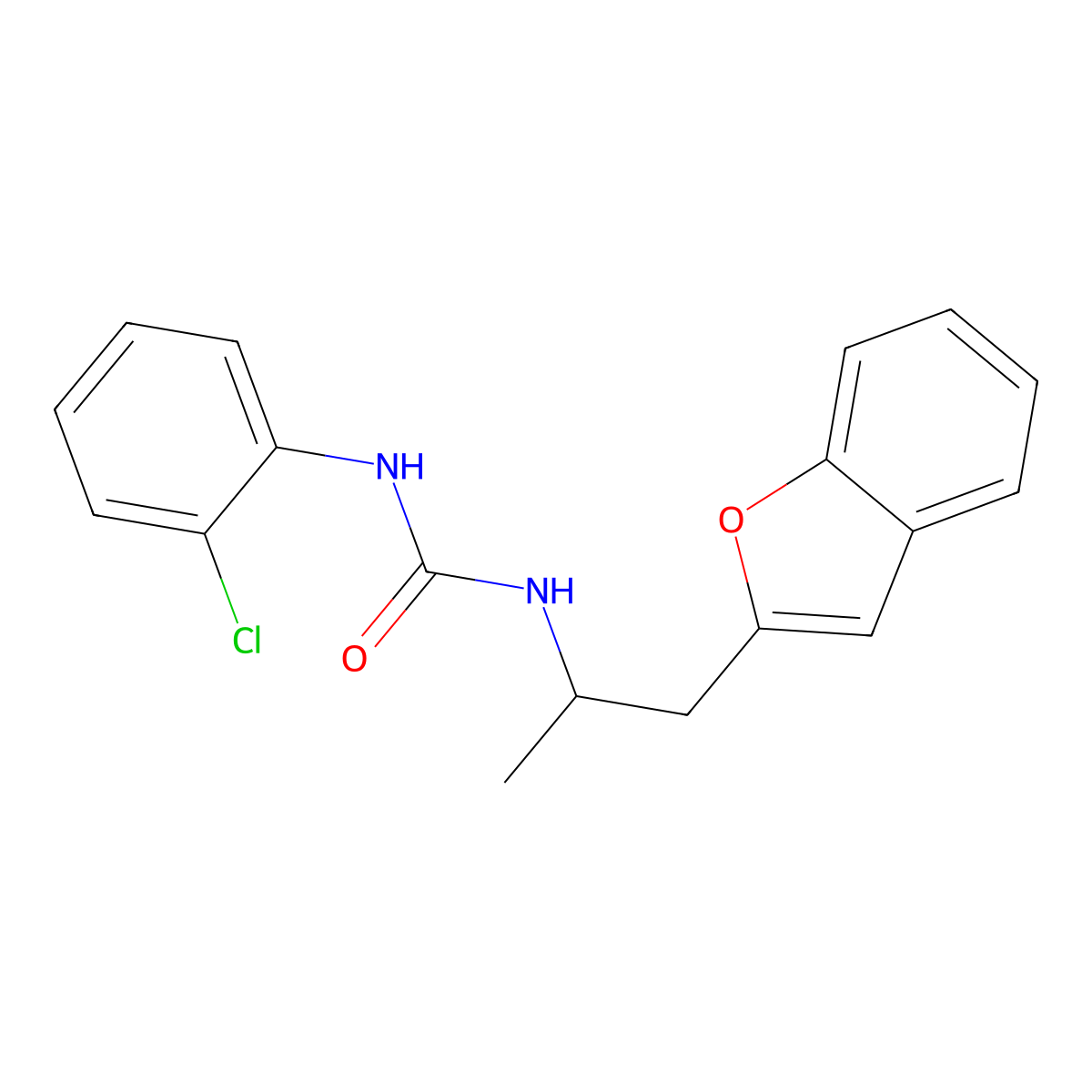 1-(1-(Benzofuran-2-yl)propan-2-yl)-3-(2-chlorophenyl)urea molecular structure, CAS 2034331-88-7