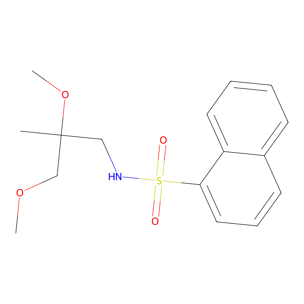 N-(2,3-dimethoxy-2-methylpropyl)naphthalene-1-sulfonamide molecular structure, CAS 2034332-07-3