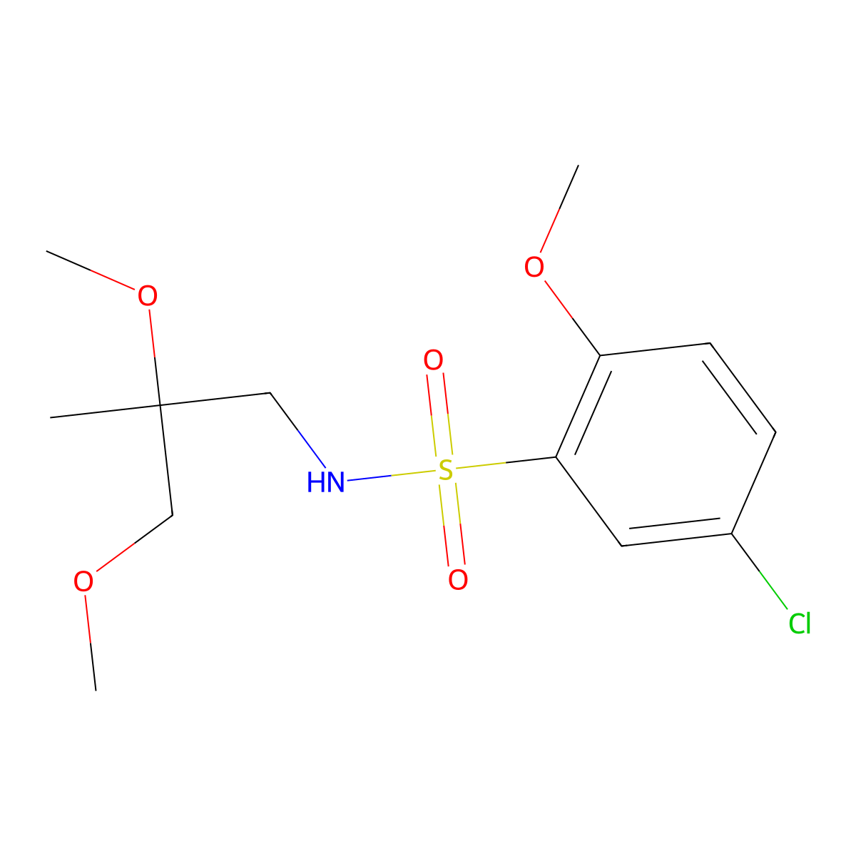 5-chloro-N-(2,3-dimethoxy-2-methylpropyl)-2-methoxybenzenesulfonamide molecular structure, CAS 2034332-20-0