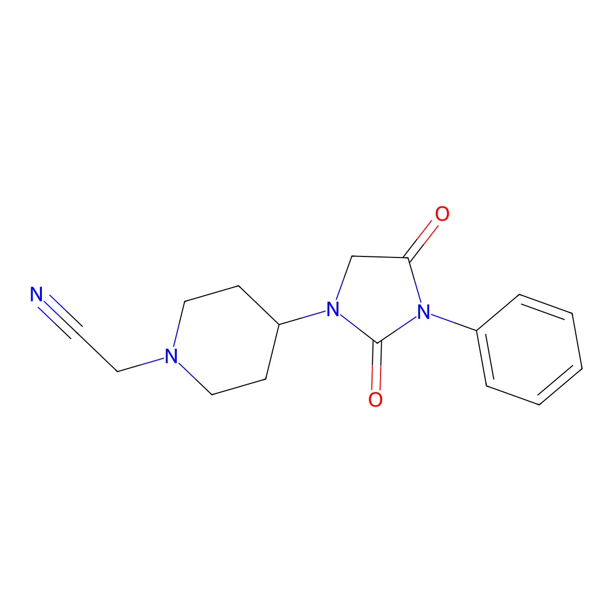 2-[4-(2,4-Dioxo-3-phenylimidazolidin-1-yl)piperidin-1-yl]acetonitrile molecular structure, CAS 2034332-29-9