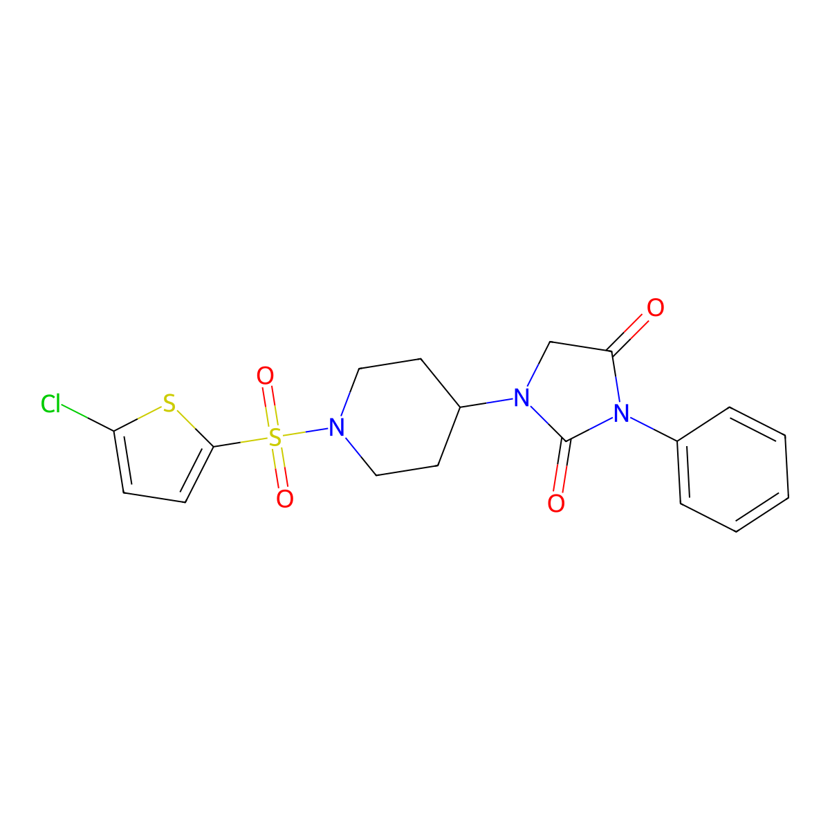 1-(1-((5-Chlorothiophen-2-yl)sulfonyl)piperidin-4-yl)-3-phenylimidazolidine-2,4-dione molecular structure, CAS 2034332-43-7