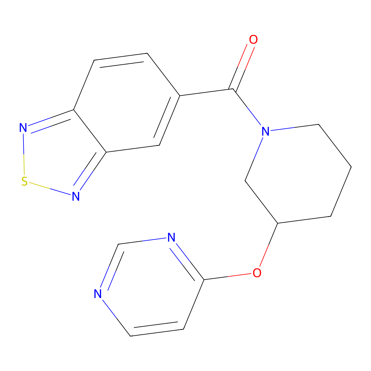 Benzo[c][1,2,5]thiadiazol-5-yl(3-(pyrimidin-4-yloxy)piperidin-1-yl)methanone molecular structure, CAS 2034332-46-0