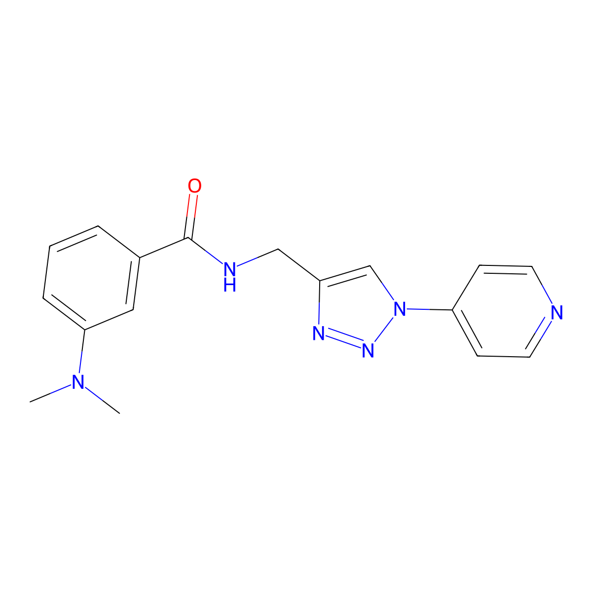 3-(dimethylamino)-N-{[1-(pyridin-4-yl)-1H-1,2,3-triazol-4-yl]methyl}benzamide molecular structure, CAS 2034332-47-1