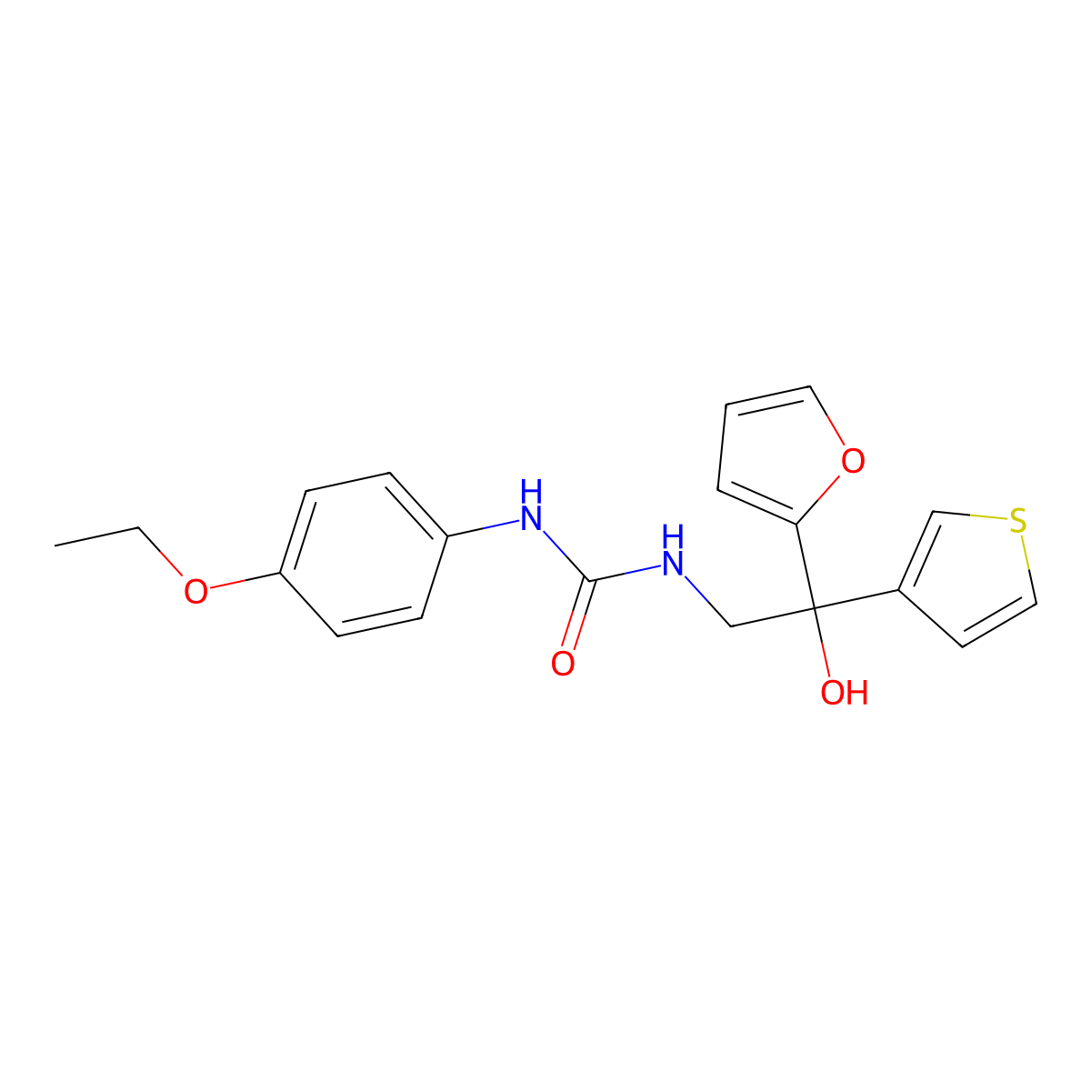 1-(4-Ethoxyphenyl)-3-[2-(furan-2-yl)-2-hydroxy-2-(thiophen-3-yl)ethyl]urea molecular structure, CAS 2034332-51-7