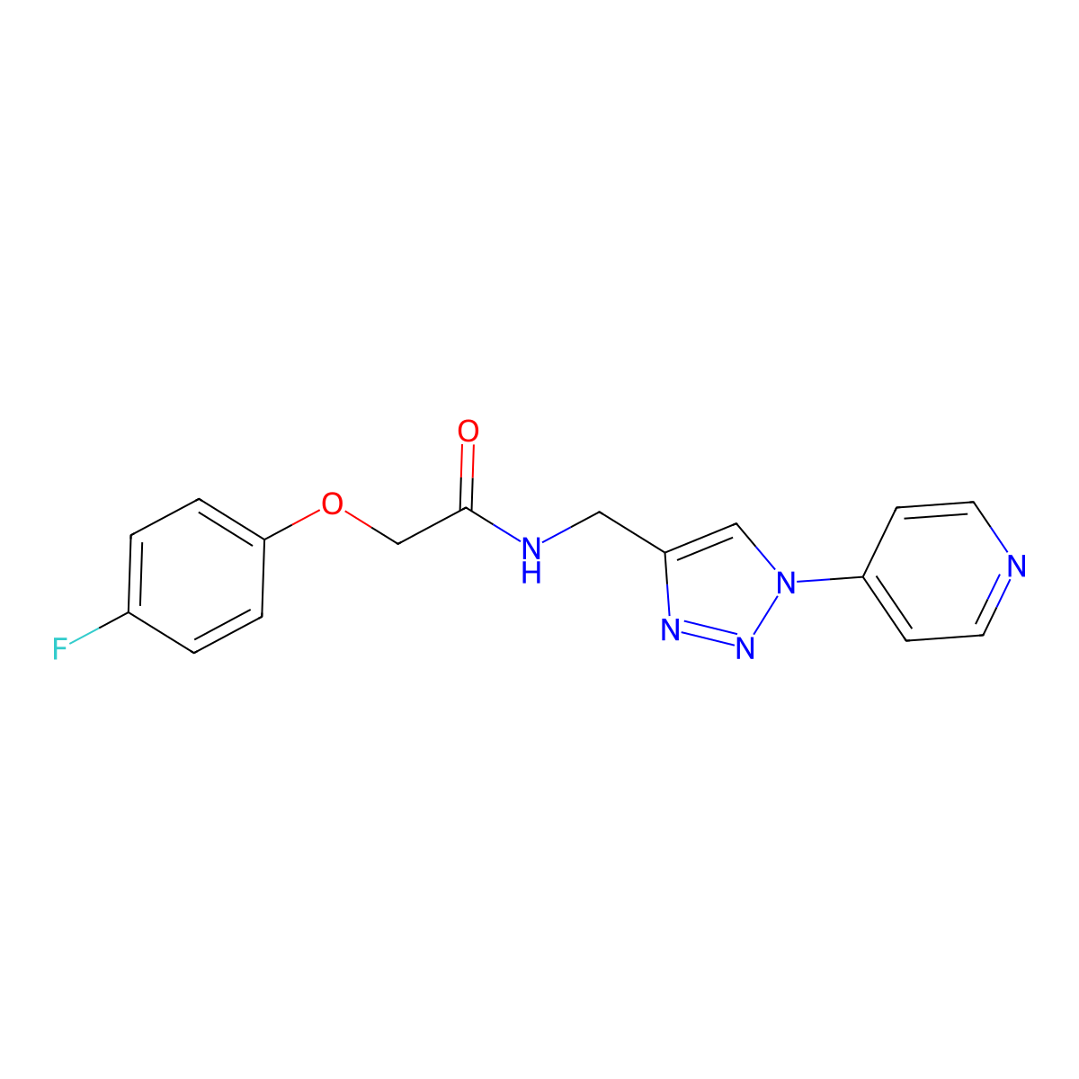 2-(4-fluorophenoxy)-N-((1-(pyridin-4-yl)-1H-1,2,3-triazol-4-yl)methyl)acetamide molecular structure, CAS 2034332-55-1