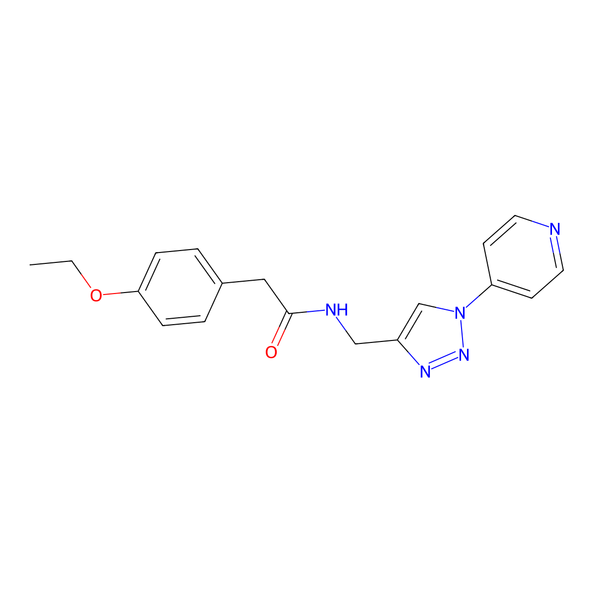 2-(4-ethoxyphenyl)-N-{[1-(pyridin-4-yl)-1H-1,2,3-triazol-4-yl]methyl}acetamide molecular structure, CAS 2034332-58-4