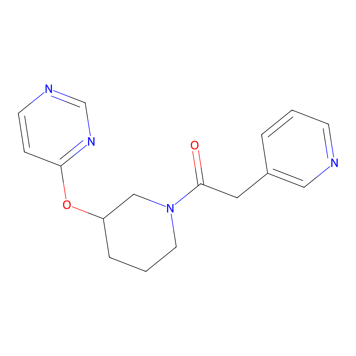 2-(Pyridin-3-yl)-1-(3-(pyrimidin-4-yloxy)piperidin-1-yl)ethanone molecular structure, CAS 2034332-63-1