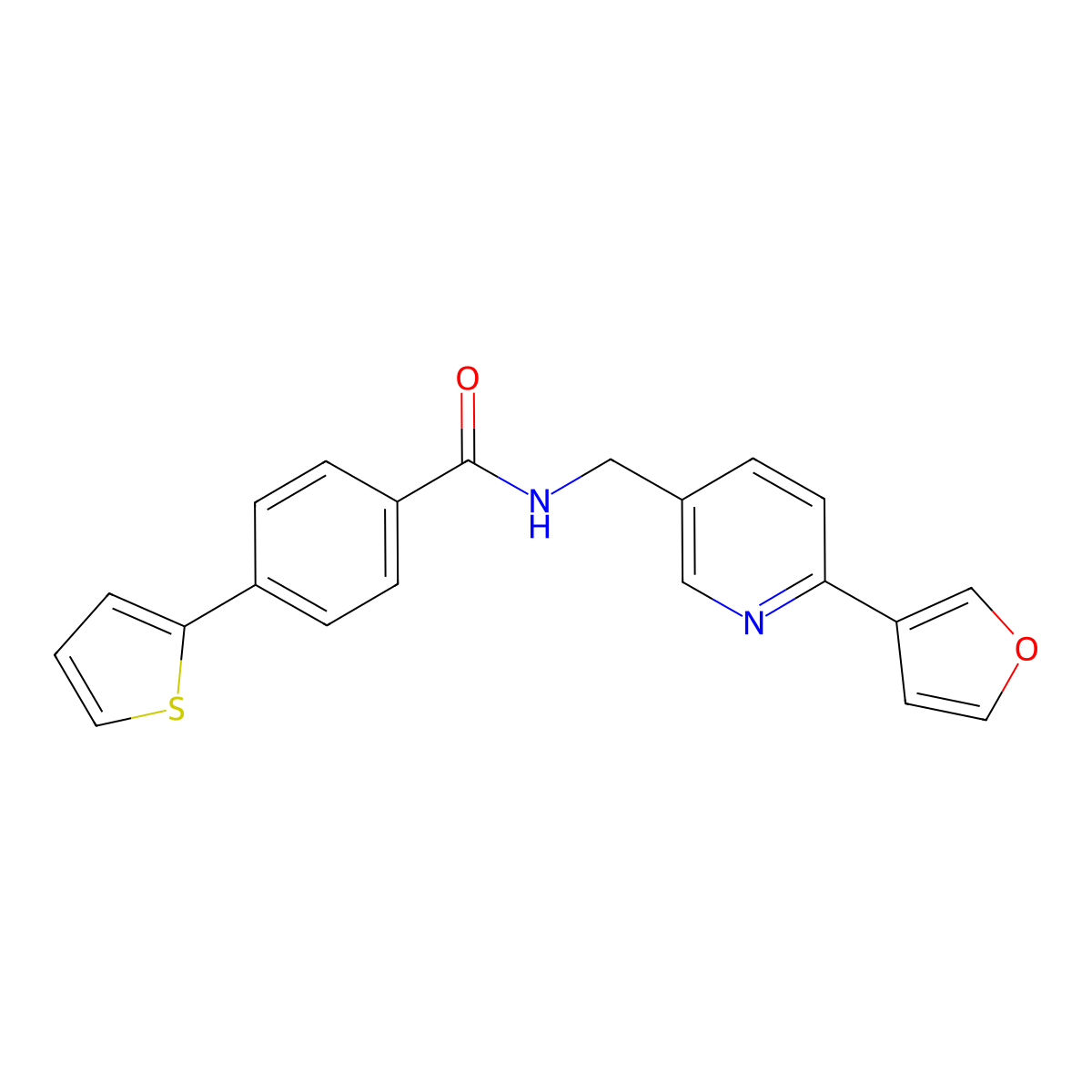 N-((6-(furan-3-yl)pyridin-3-yl)methyl)-4-(thiophen-2-yl)benzamide molecular structure, CAS 2034332-67-5