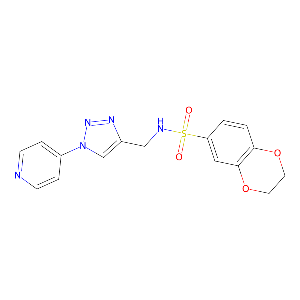 N-{[1-(pyridin-4-yl)-1H-1,2,3-triazol-4-yl]methyl}-2,3-dihydro-1,4-benzodioxine-6-sulfonamide molecular structure, CAS 2034332-70-0