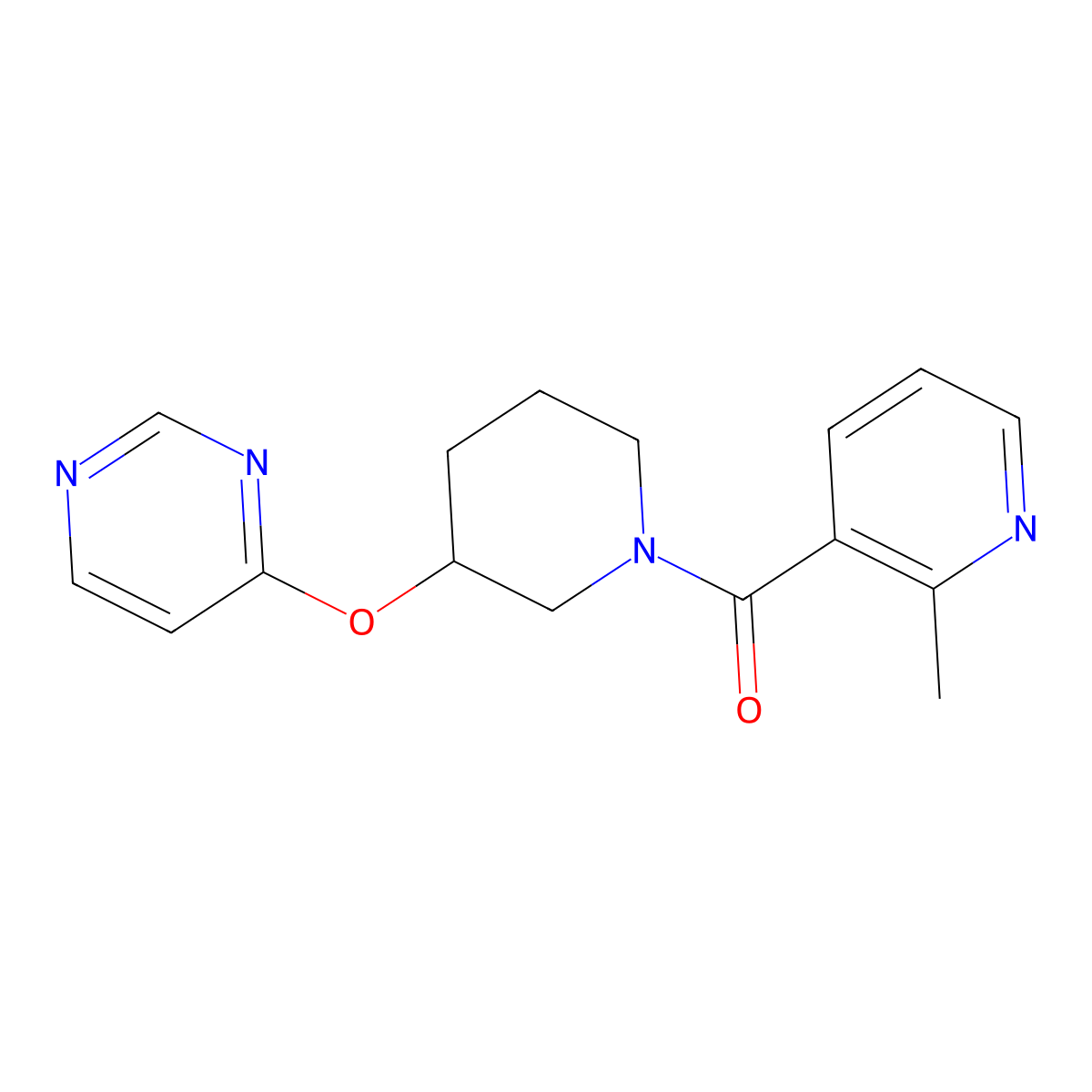 (2-Methylpyridin-3-yl)(3-(pyrimidin-4-yloxy)piperidin-1-yl)methanone molecular structure, CAS 2034332-73-3