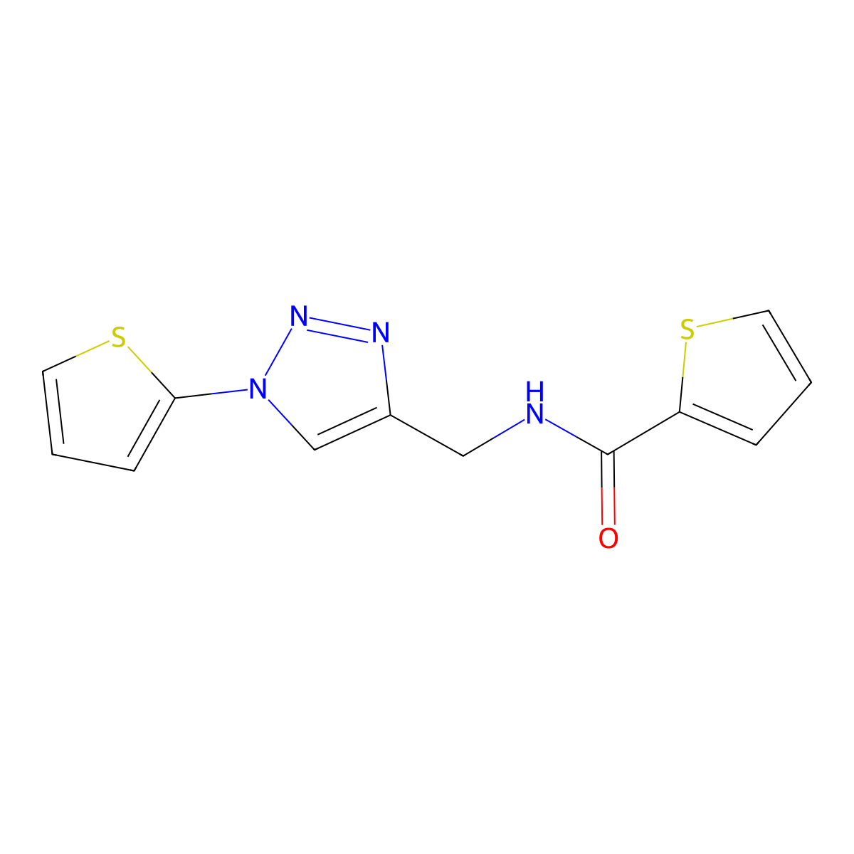 N-{[1-(thiophen-2-yl)-1H-1,2,3-triazol-4-yl]methyl}thiophene-2-carboxamide molecular structure, CAS 2034332-77-7