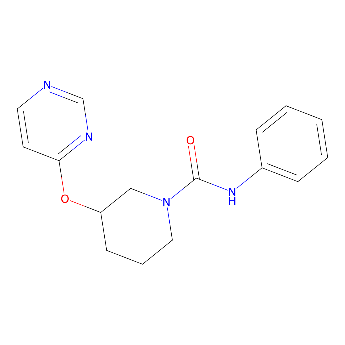 N-phenyl-3-(pyrimidin-4-yloxy)piperidine-1-carboxamide molecular structure, CAS 2034332-80-2