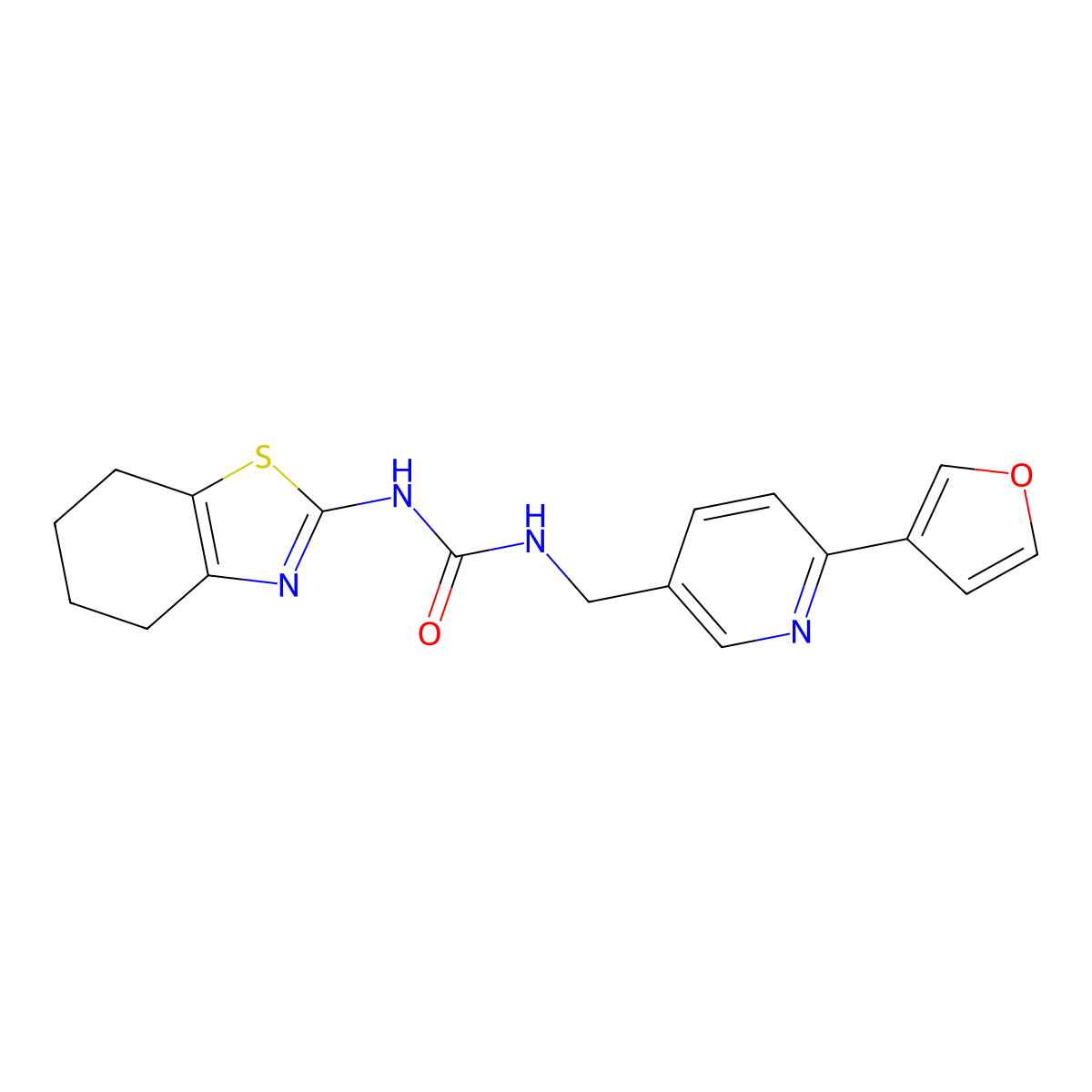1-((6-(Furan-3-yl)pyridin-3-yl)methyl)-3-(4,5,6,7-tetrahydrobenzo[d]thiazol-2-yl)urea molecular structure, CAS 2034332-93-7