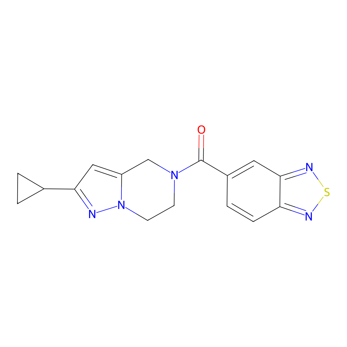 benzo[c][1,2,5]thiadiazol-5-yl(2-cyclopropyl-6,7-dihydropyrazolo[1,5-a]pyrazin-5(4H)-yl)methanone molecular structure, CAS 2034333-07-6