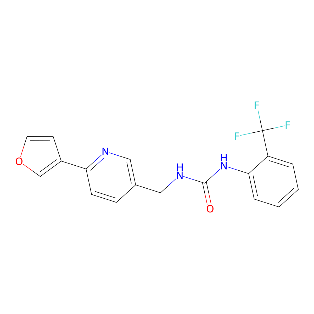 1-((6-(Furan-3-yl)pyridin-3-yl)methyl)-3-(2-(trifluoromethyl)phenyl)urea molecular structure, CAS 2034333-09-8