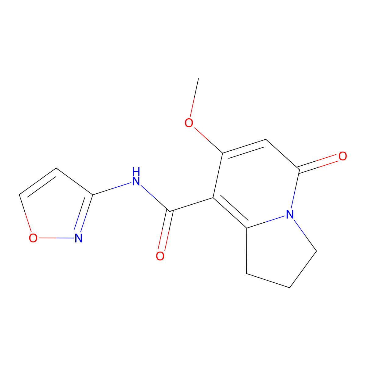 N-(isoxazol-3-yl)-7-methoxy-5-oxo-1,2,3,5-tetrahydroindolizine-8-carboxamide molecular structure, CAS 2034333-11-2