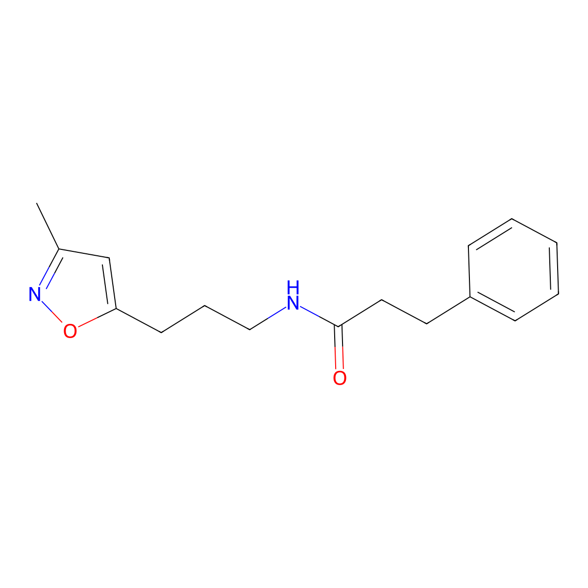 N-(3-(3-methylisoxazol-5-yl)propyl)-3-phenylpropanamide molecular structure, CAS 2034333-12-3