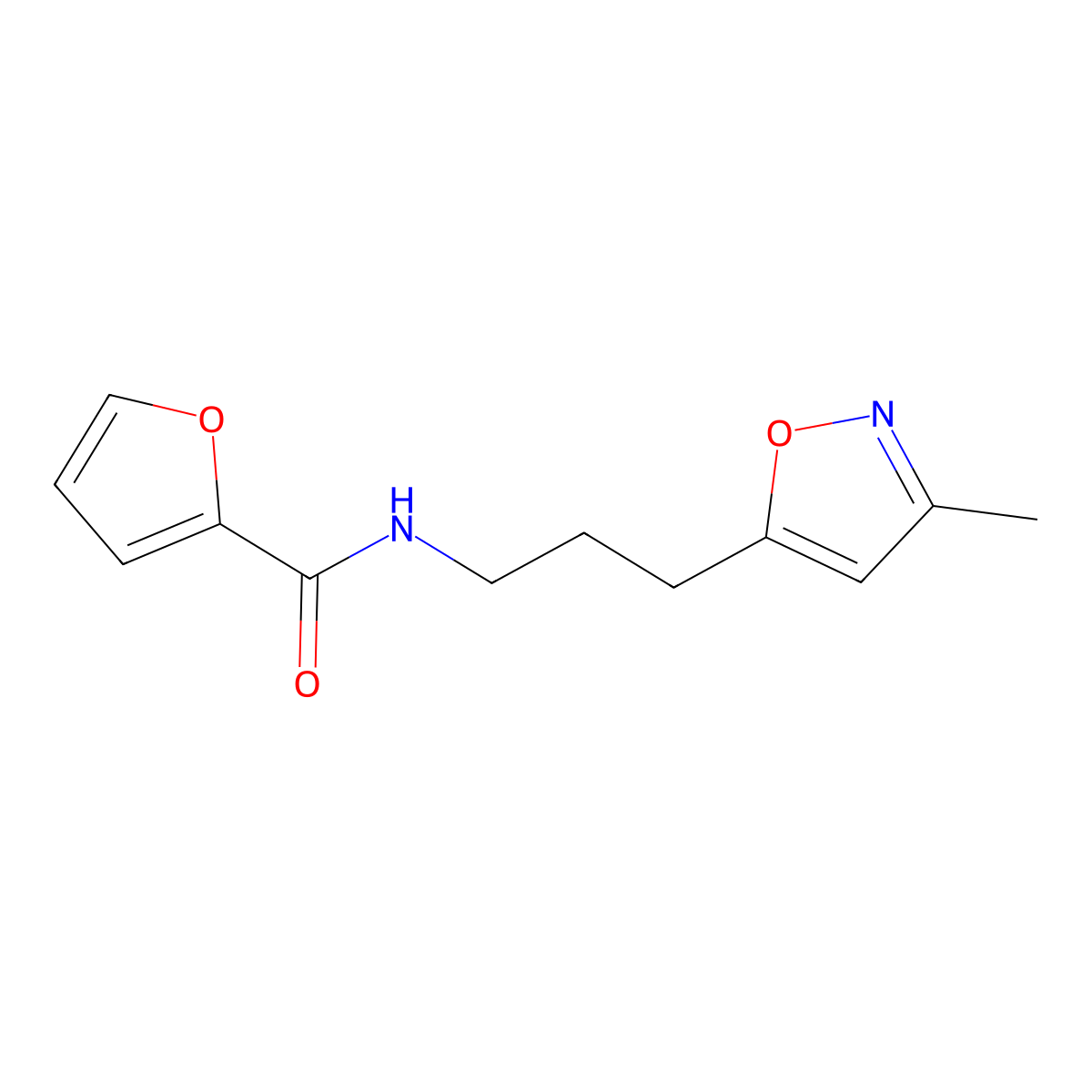 N-(3-(3-methylisoxazol-5-yl)propyl)furan-2-carboxamide molecular structure, CAS 2034333-17-8