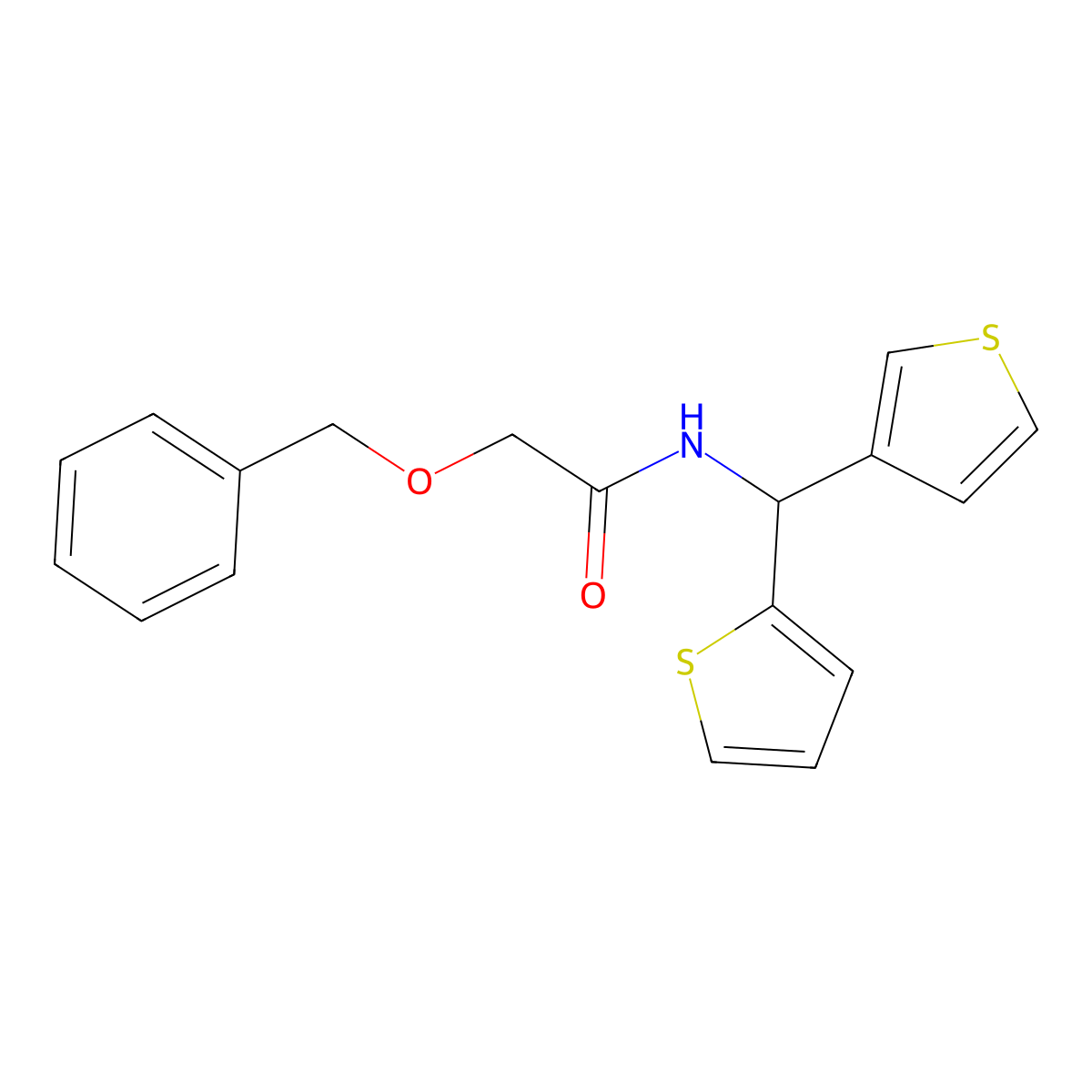 2-(benzyloxy)-N-(thiophen-2-yl(thiophen-3-yl)methyl)acetamide molecular structure, CAS 2034333-20-3