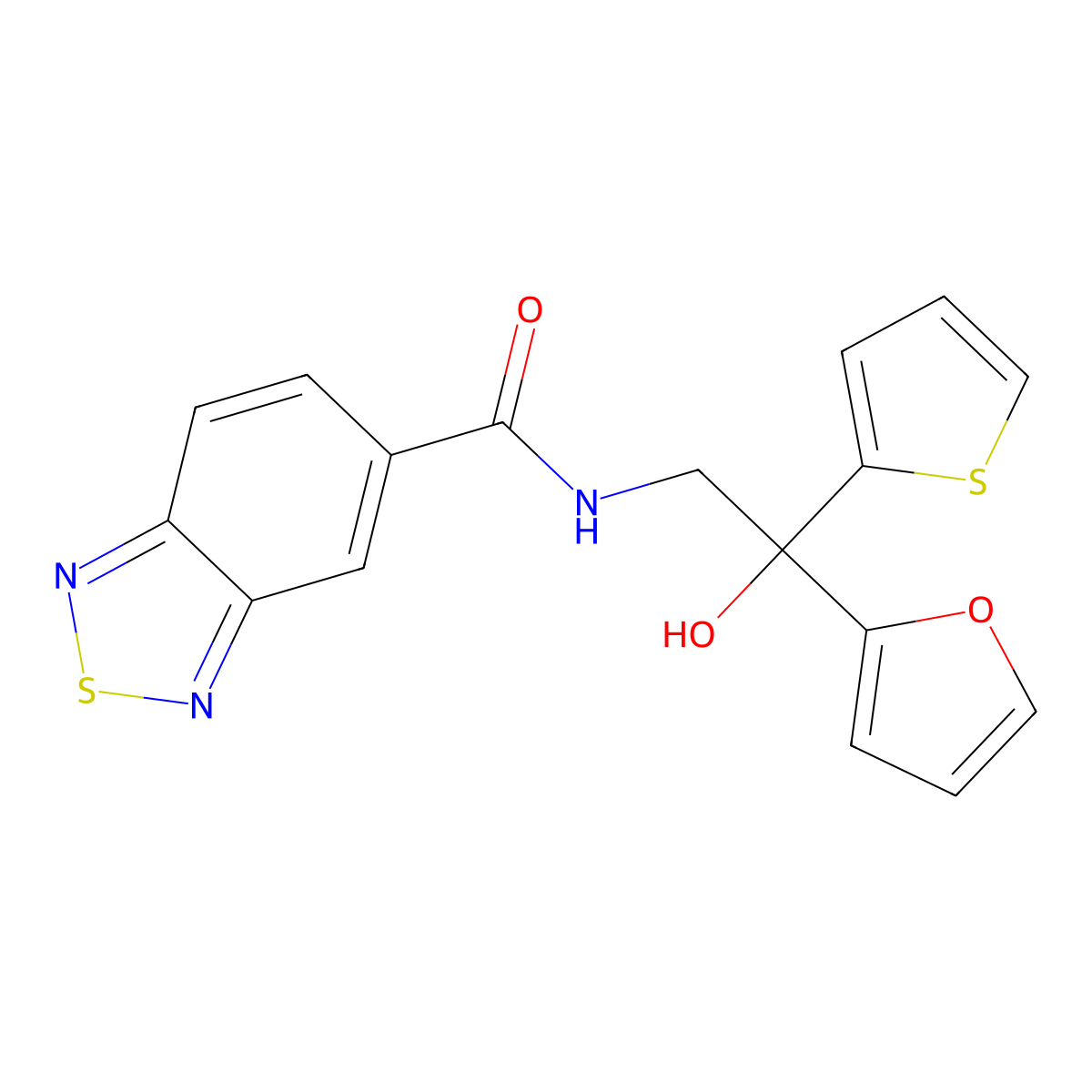 N-(2-(furan-2-yl)-2-hydroxy-2-(thiophen-2-yl)ethyl)benzo[c][1,2,5]thiadiazole-5-carboxamide molecular structure, CAS 2034333-22-5