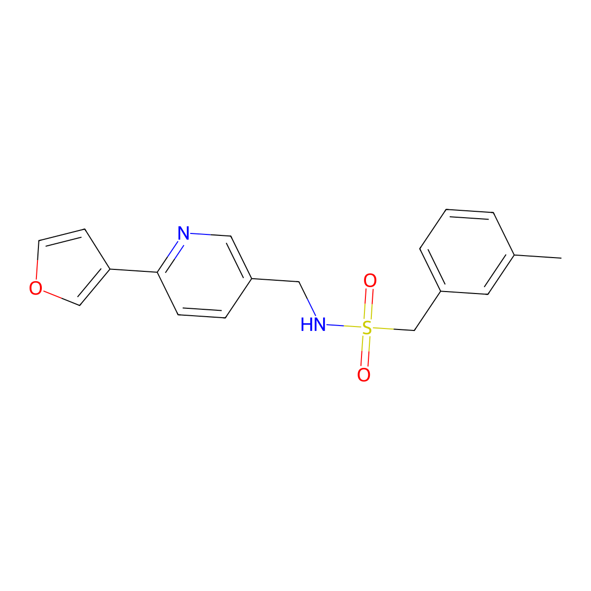 N-((6-(furan-3-yl)pyridin-3-yl)methyl)-1-(m-tolyl)methanesulfonamide molecular structure, CAS 2034333-26-9