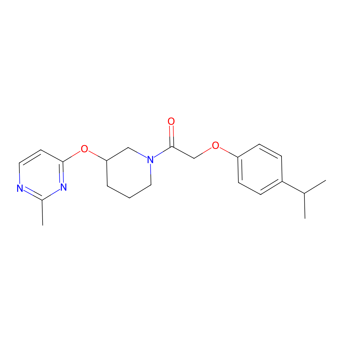 2-(4-Isopropylphenoxy)-1-(3-((2-methylpyrimidin-4-yl)oxy)piperidin-1-yl)ethanone molecular structure, CAS 2034333-28-1