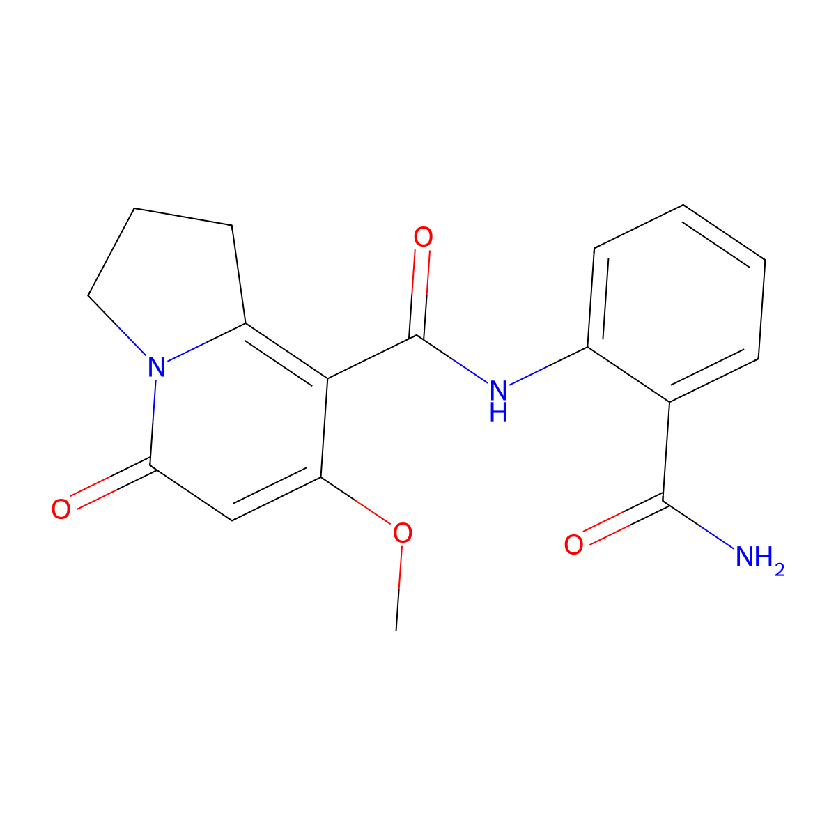 N-(2-carbamoylphenyl)-7-methoxy-5-oxo-1,2,3,5-tetrahydroindolizine-8-carboxamide molecular structure, CAS 2034333-38-3