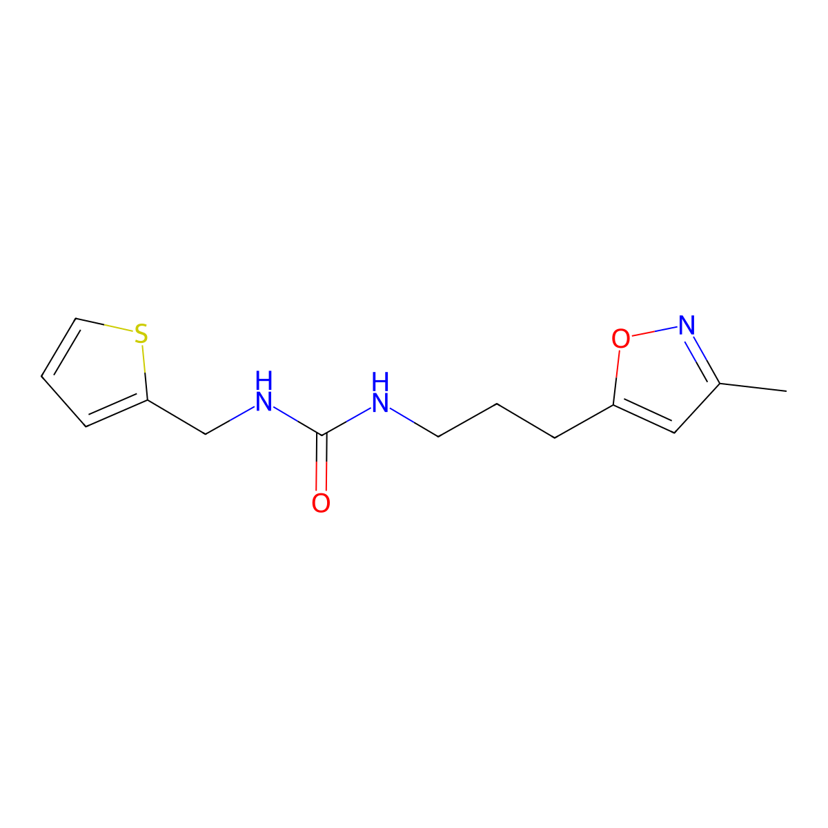 1-(3-(3-Methylisoxazol-5-yl)propyl)-3-(thiophen-2-ylmethyl)urea molecular structure, CAS 2034333-53-2
