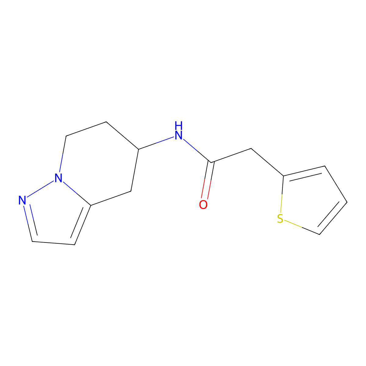 N-(4,5,6,7-tetrahydropyrazolo[1,5-a]pyridin-5-yl)-2-(thiophen-2-yl)acetamide molecular structure, CAS 2034333-75-8