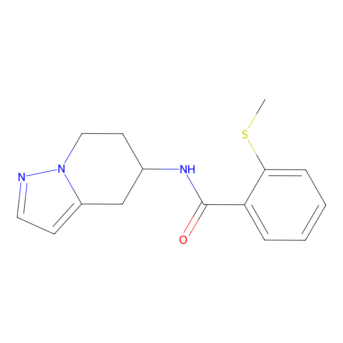 2-(methylthio)-N-(4,5,6,7-tetrahydropyrazolo[1,5-a]pyridin-5-yl)benzamide molecular structure, CAS 2034333-89-4