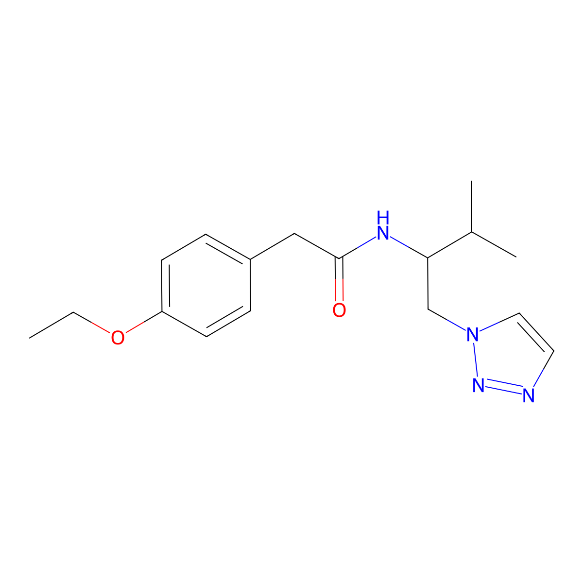 2-(4-ethoxyphenyl)-N-[3-methyl-1-(1H-1,2,3-triazol-1-yl)butan-2-yl]acetamide molecular structure, CAS 2034334-33-1