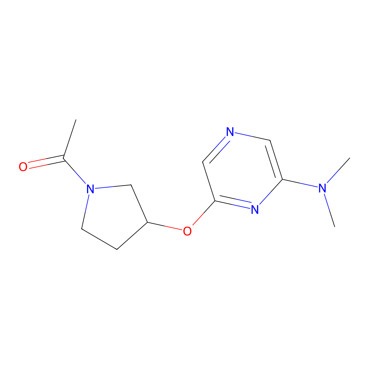 1-(3-((6-(Dimethylamino)pyrazin-2-yl)oxy)pyrrolidin-1-yl)ethanone molecular structure, CAS 2034334-39-7
