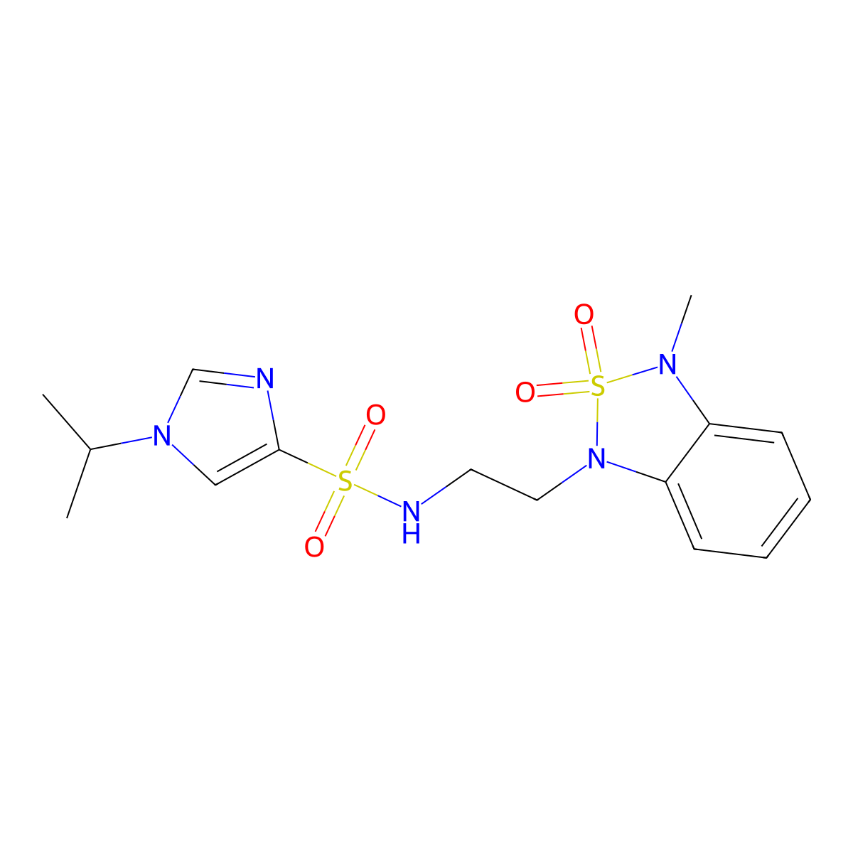 1-isopropyl-N-(2-(3-methyl-2,2-dioxidobenzo[c][1,2,5]thiadiazol-1(3H)-yl)ethyl)-1H-imidazole-4-sulfonamide molecular structure, CAS 2034334-46-6