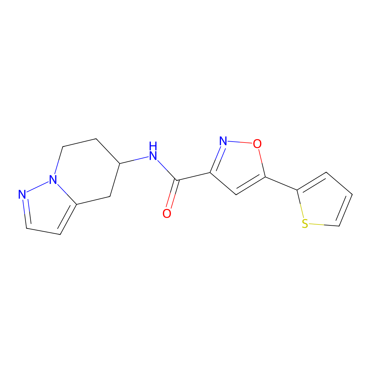 N-(4,5,6,7-tetrahydropyrazolo[1,5-a]pyridin-5-yl)-5-(thiophen-2-yl)isoxazole-3-carboxamide molecular structure, CAS 2034334-56-8
