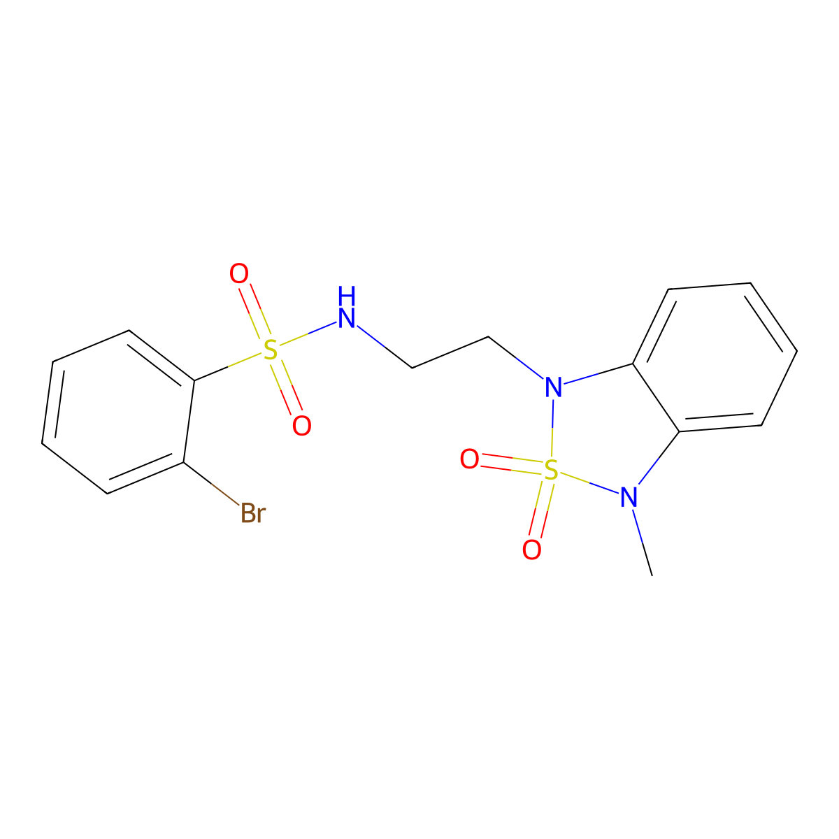 2-bromo-N-(2-(3-methyl-2,2-dioxidobenzo[c][1,2,5]thiadiazol-1(3H)-yl)ethyl)benzenesulfonamide molecular structure, CAS 2034334-61-5