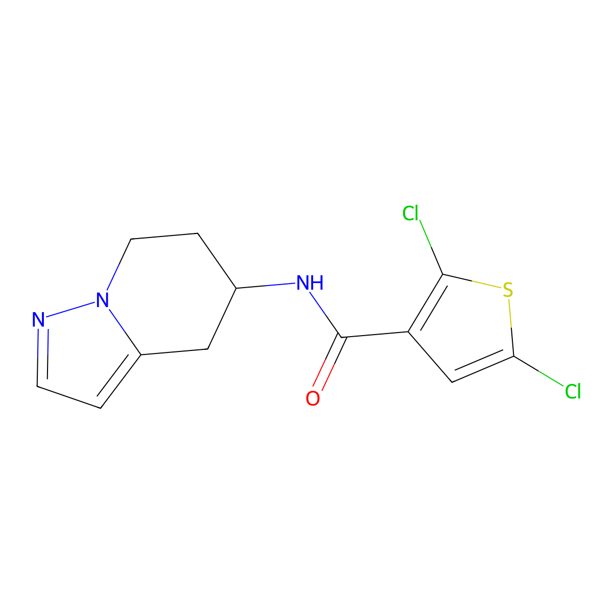 2,5-dichloro-N-(4,5,6,7-tetrahydropyrazolo[1,5-a]pyridin-5-yl)thiophene-3-carboxamide molecular structure, CAS 2034334-63-7