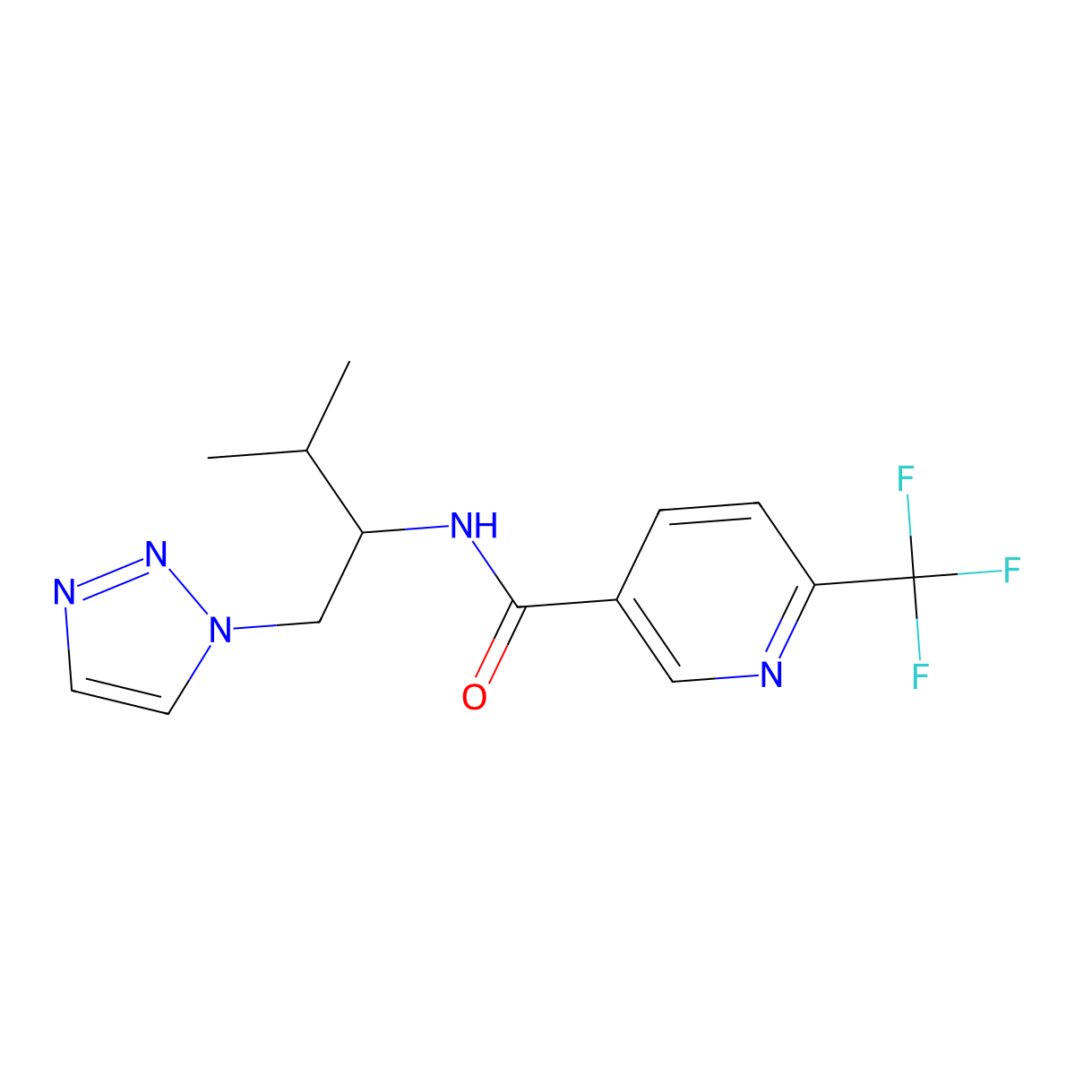 N-(3-methyl-1-(1H-1,2,3-triazol-1-yl)butan-2-yl)-6-(trifluoromethyl)nicotinamide molecular structure, CAS 2034334-81-9