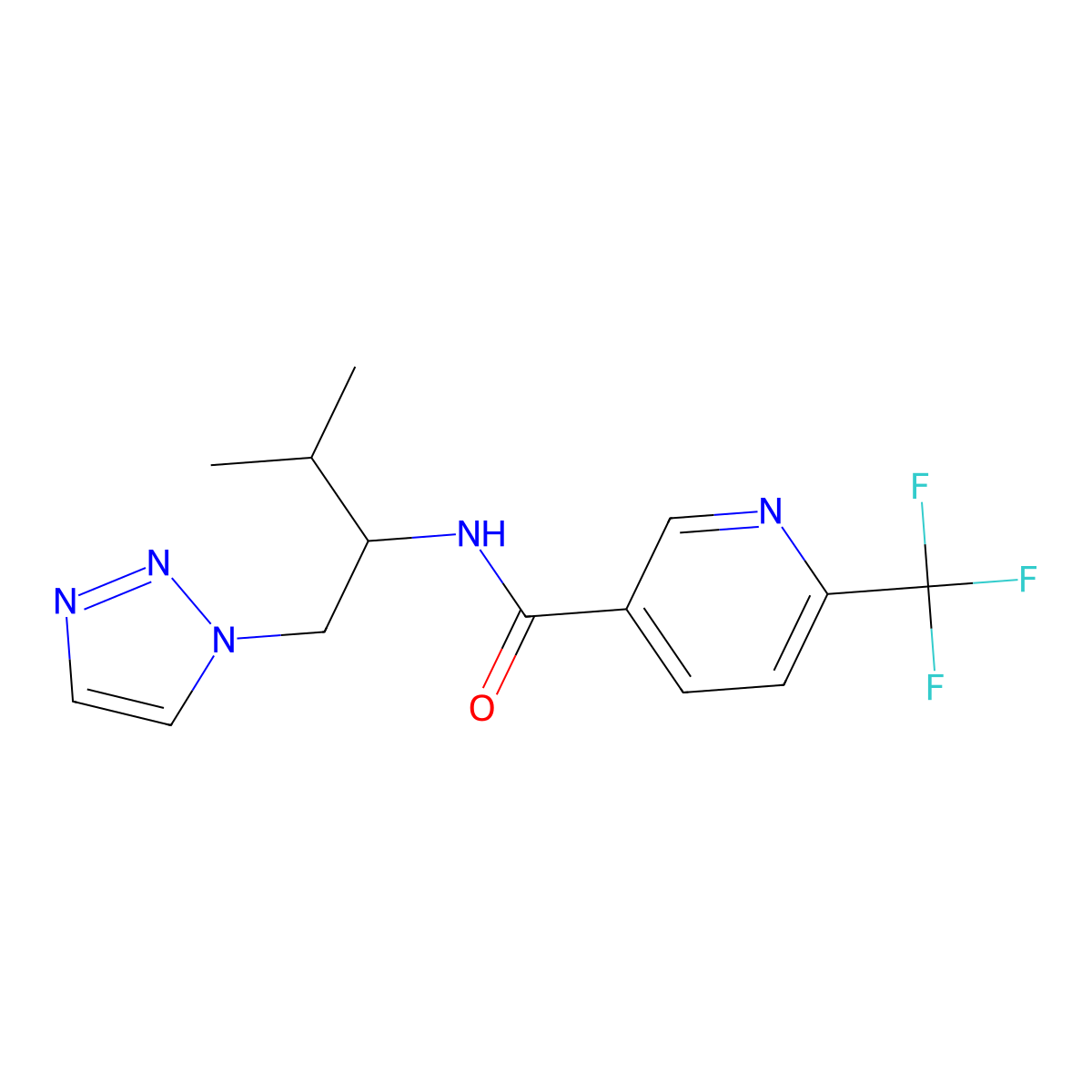 N-(3-methyl-1-(1H-1,2,3-triazol-1-yl)butan-2-yl)-6-(trifluoromethyl)nicotinamide molecular structure, CAS 2034334-81-9