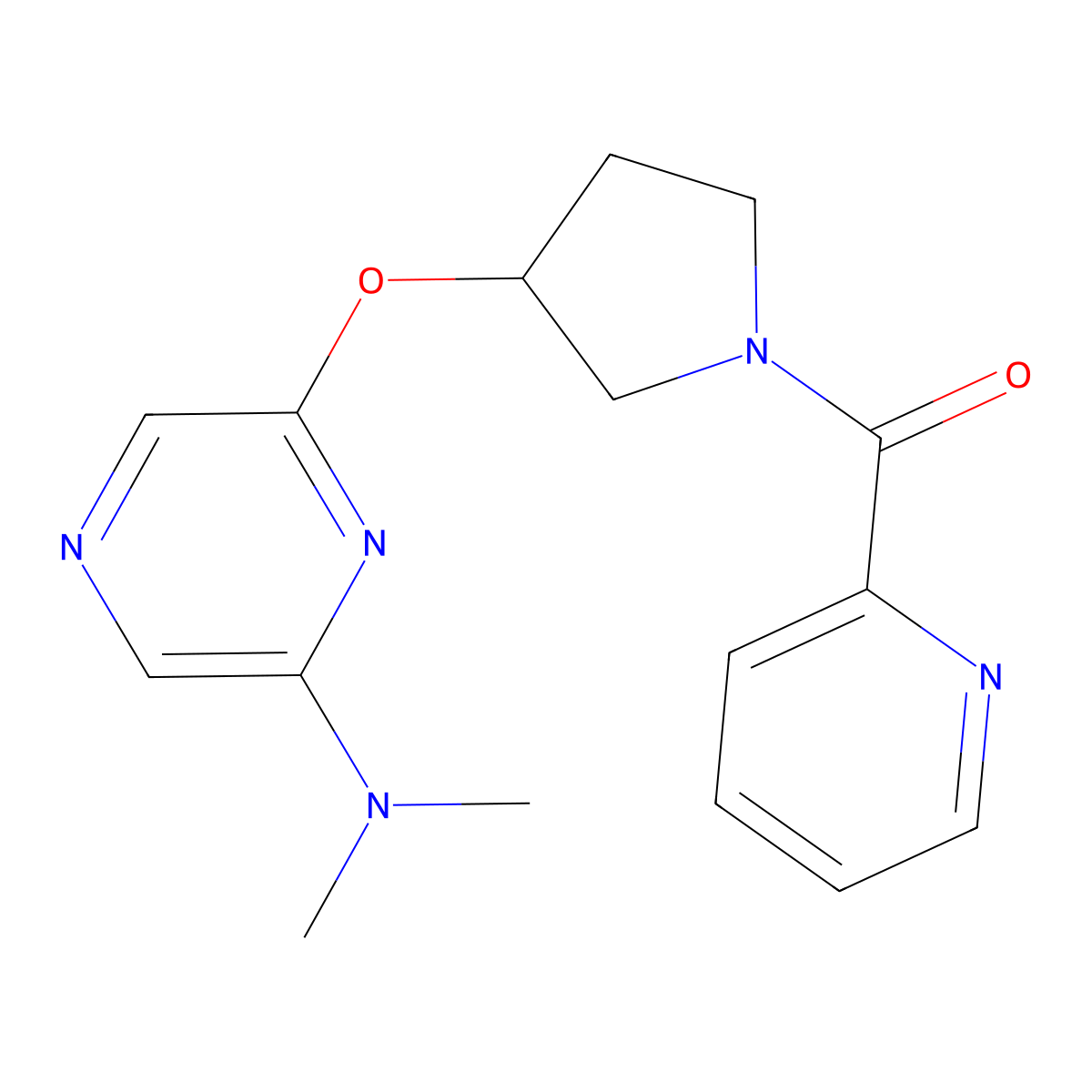 (3-((6-(Dimethylamino)pyrazin-2-yl)oxy)pyrrolidin-1-yl)(pyridin-2-yl)methanone molecular structure, CAS 2034334-85-3