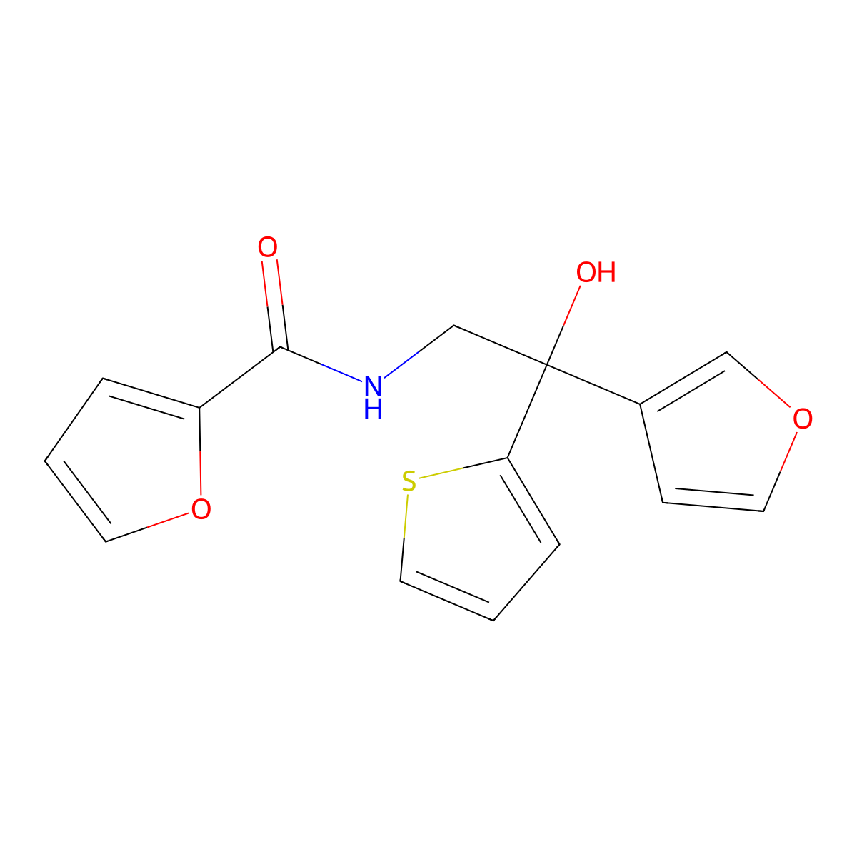 N-[2-(furan-3-yl)-2-hydroxy-2-(thiophen-2-yl)ethyl]furan-2-carboxamide molecular structure, CAS 2034335-20-9