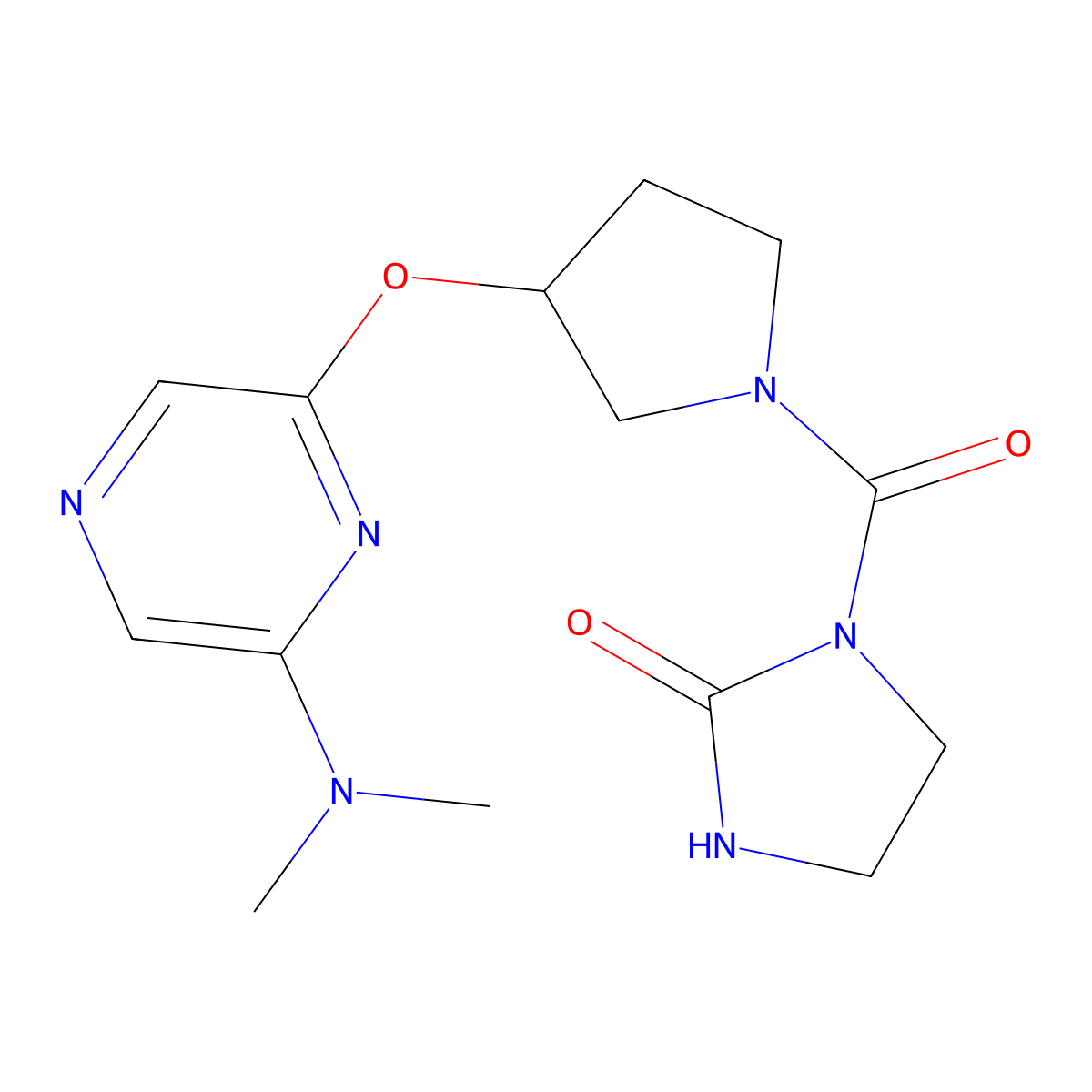 1-(3-{[6-(Dimethylamino)pyrazin-2-yl]oxy}pyrrolidine-1-carbonyl)imidazolidin-2-one molecular structure, CAS 2034335-31-2