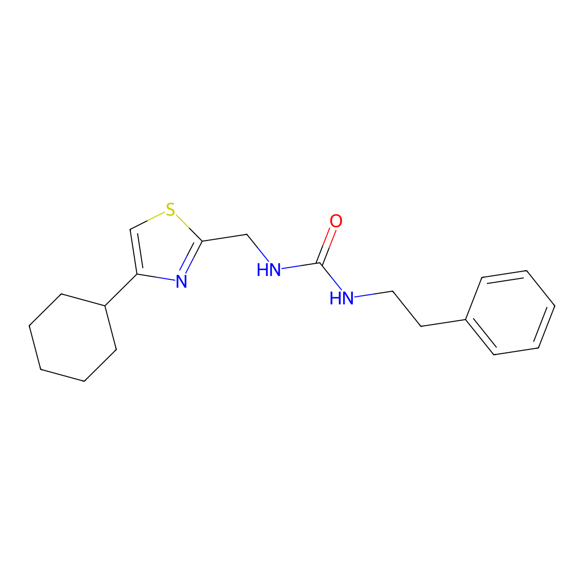 1-((4-Cyclohexylthiazol-2-yl)methyl)-3-phenethylurea molecular structure, CAS 2034335-72-1