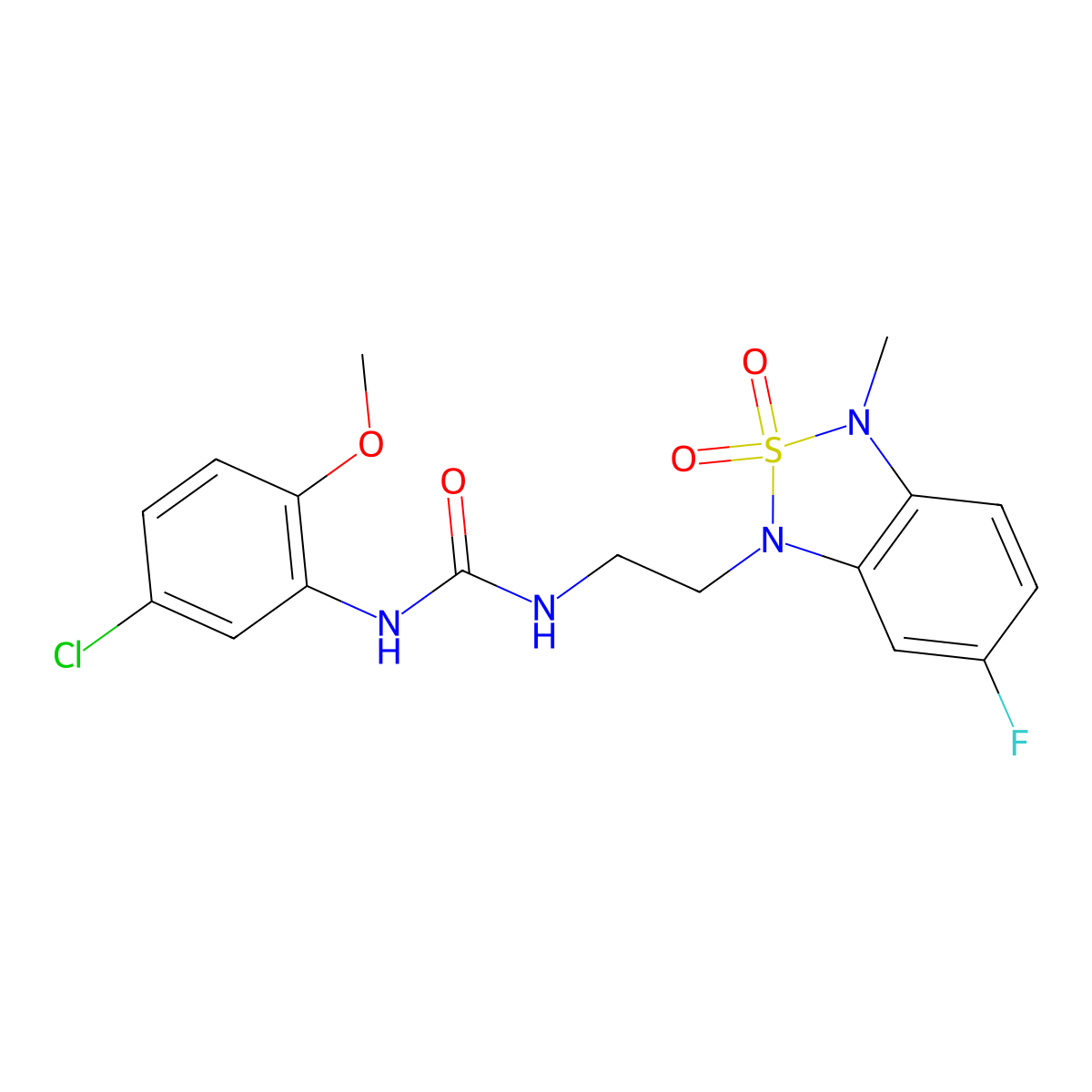 1-(5-chloro-2-methoxyphenyl)-3-(2-(6-fluoro-3-methyl-2,2-dioxidobenzo[c][1,2,5]thiadiazol-1(3H)-yl)ethyl)urea molecular structure, CAS 2034336-12-2