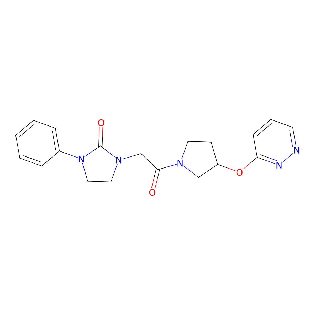 1-{2-Oxo-2-[3-(pyridazin-3-yloxy)pyrrolidin-1-yl]ethyl}-3-phenylimidazolidin-2-one molecular structure, CAS 2034336-15-5