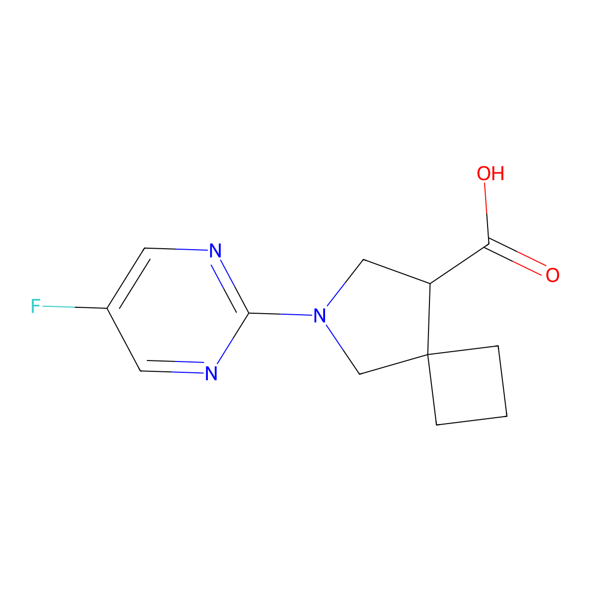 6-(5-Fluoropyrimidin-2-yl)-6-azaspiro[3.4]octane-8-carboxylic acid molecular structure, CAS 2034336-20-2