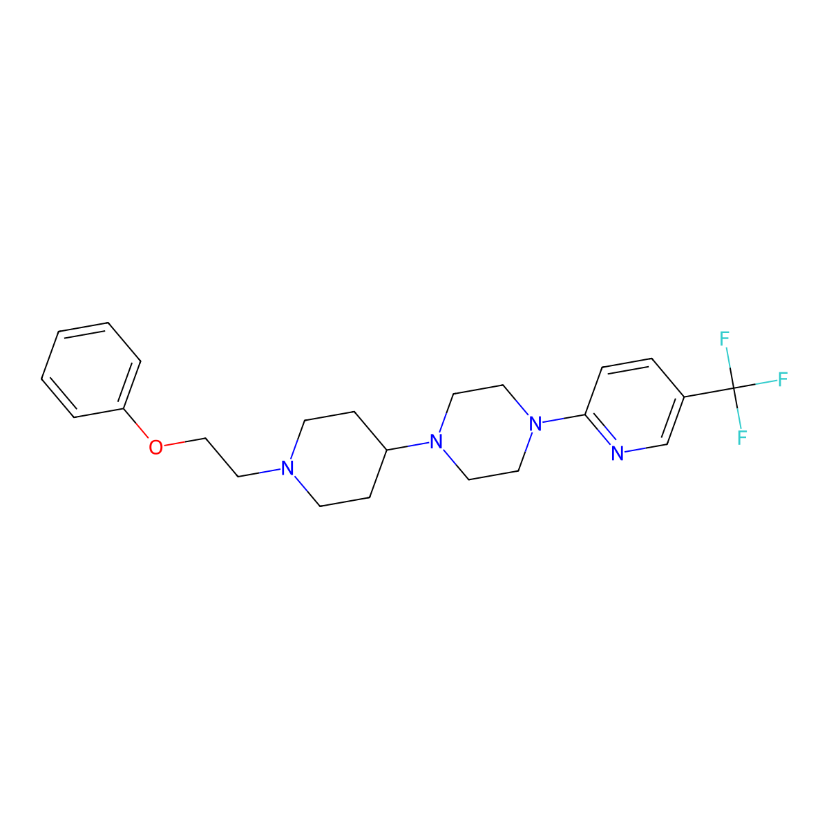 1-[1-(2-Phenoxyethyl)piperidin-4-yl]-4-[5-(trifluoromethyl)pyridin-2-yl]piperazine molecular structure, CAS 2034336-24-6