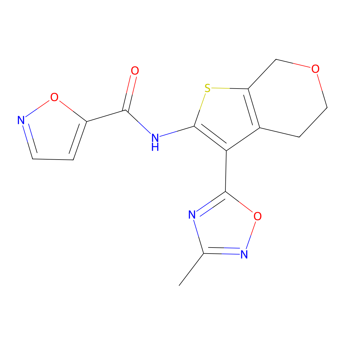 N-(3-(3-methyl-1,2,4-oxadiazol-5-yl)-5,7-dihydro-4H-thieno[2,3-c]pyran-2-yl)isoxazole-5-carboxamide molecular structure, CAS 2034336-62-2