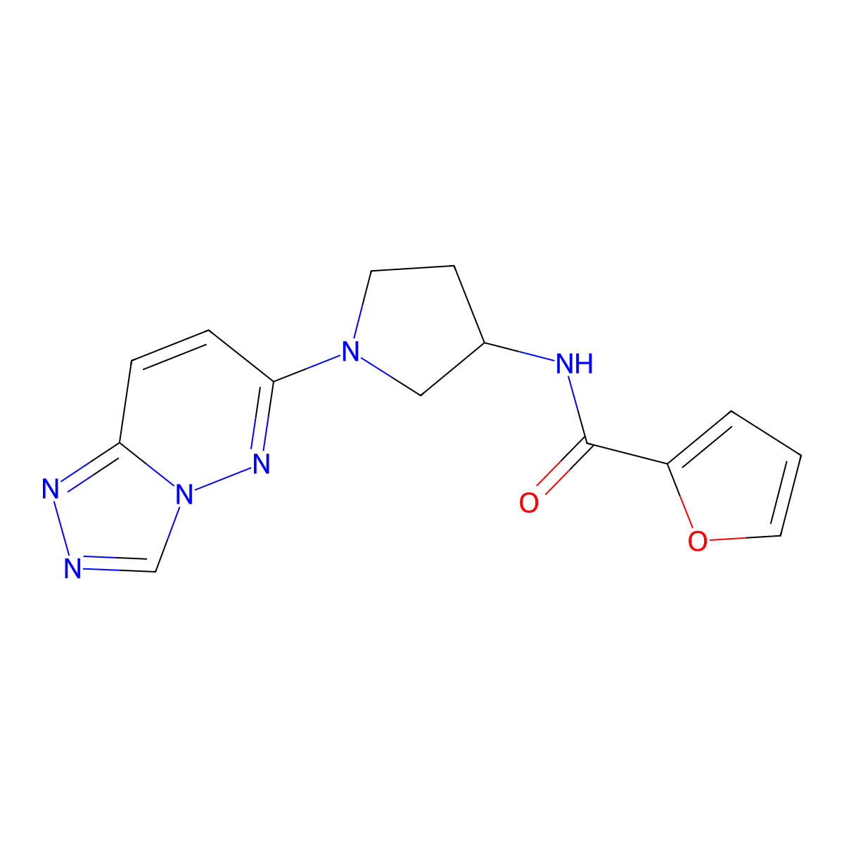N-(1-([1,2,4]triazolo[4,3-b]pyridazin-6-yl)pyrrolidin-3-yl)furan-2-carboxamide molecular structure, CAS 2034336-64-4